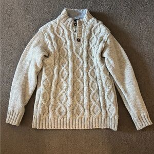 Men's Cable Knit Crewneck Sweater - Beige